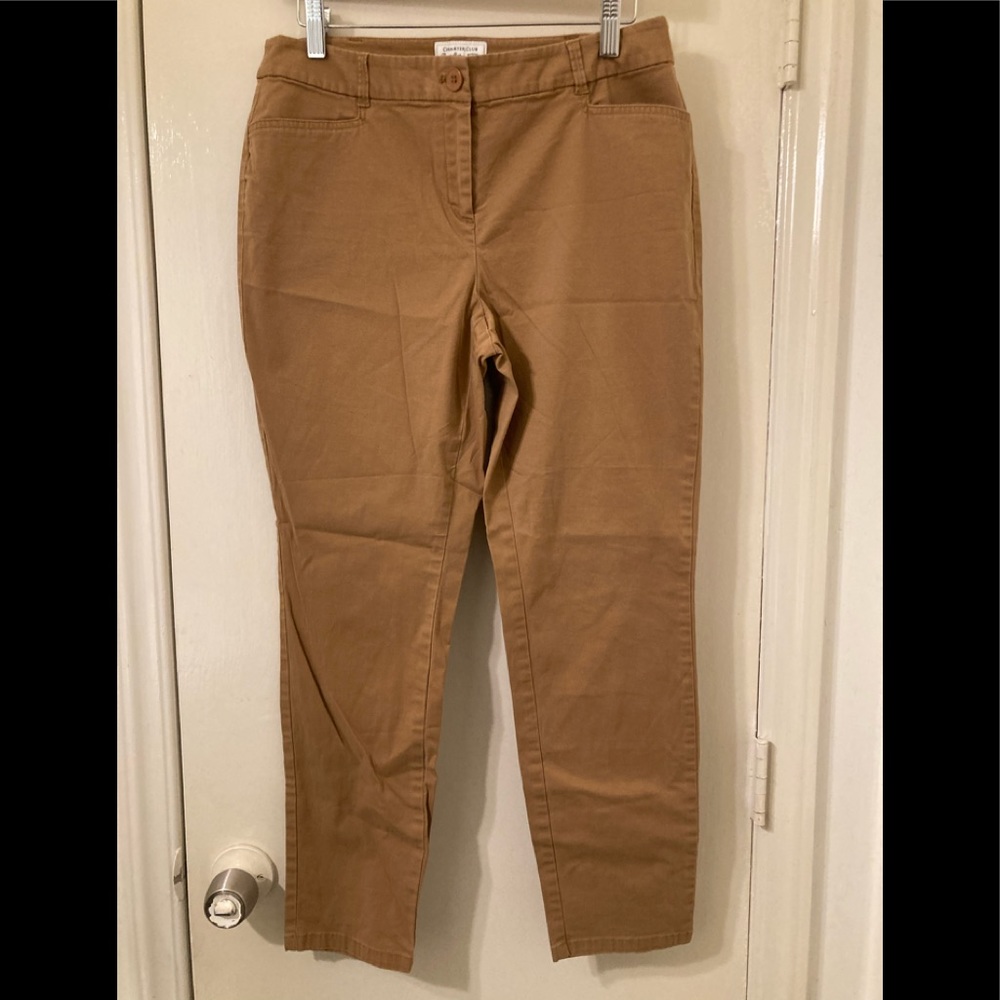 Classic Fit Cotton Pant from Charter Club pant Shop. Brown Size 8P. Jean Trouser